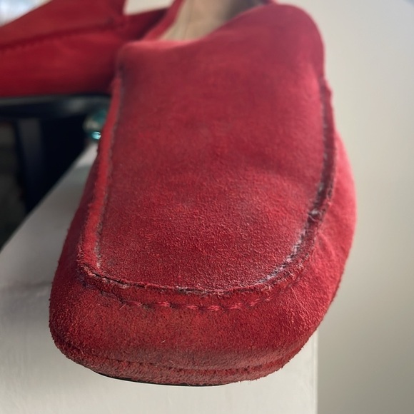 BOSS Red Suede Driving Loafers Men Size 7.5 - Picture 3 of 9